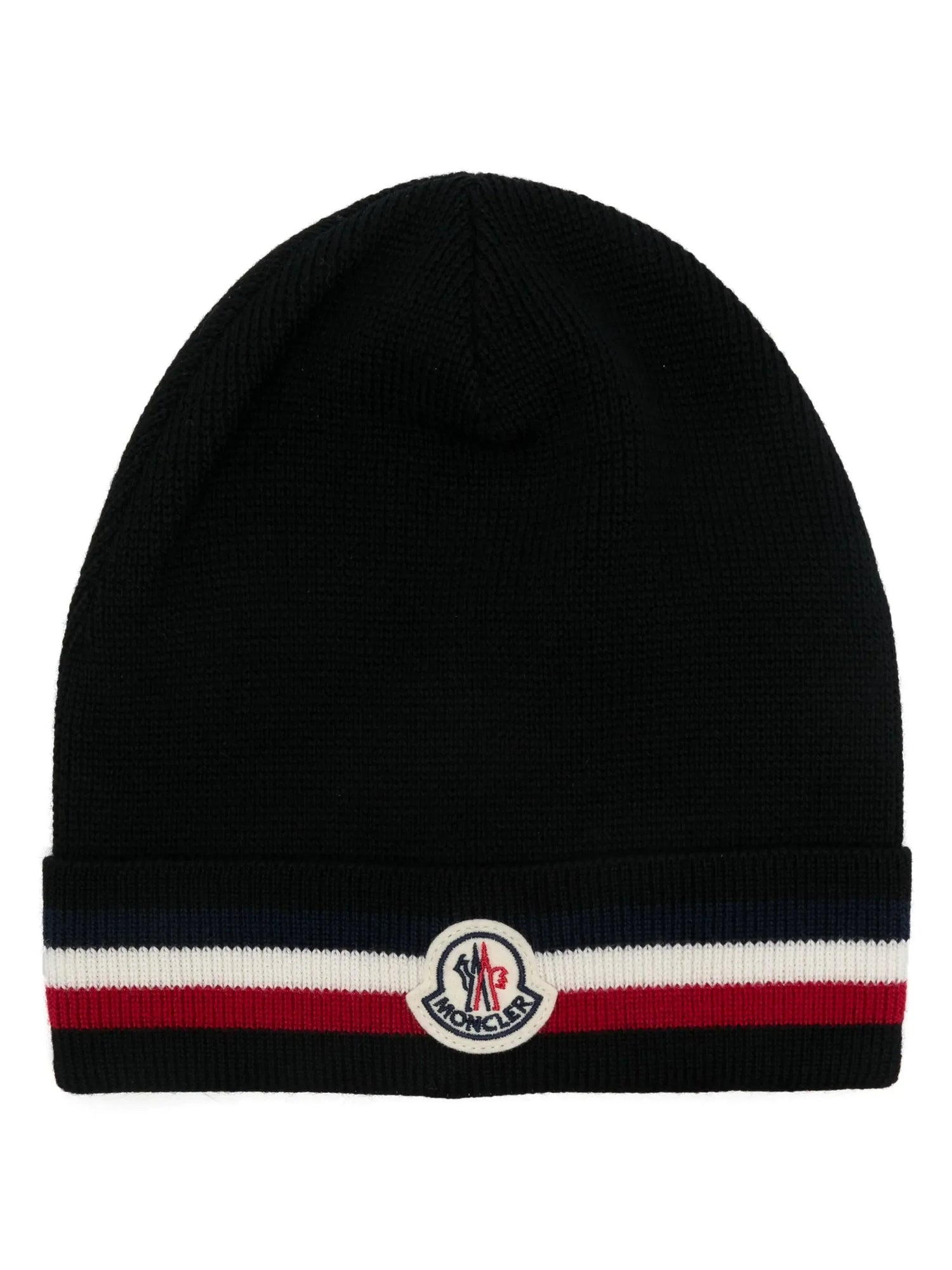 Moncler bonnet en laine à rayures tricolores